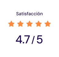 Calificación de satisfacción: 4.7 de 5 estrellas