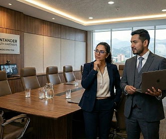 Ejecutivos empresariales revisando programas de salud — Ekinmed para empresas