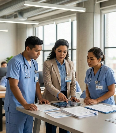 Médico atendiendo a un paciente en consulta