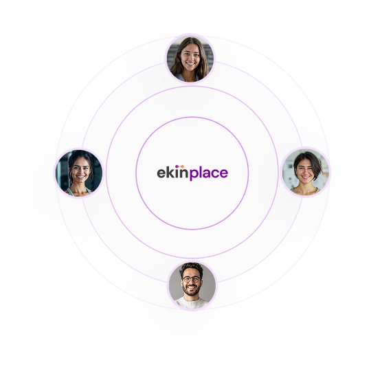 Ilustración de usuarios conectados en red a través de Ekinplace